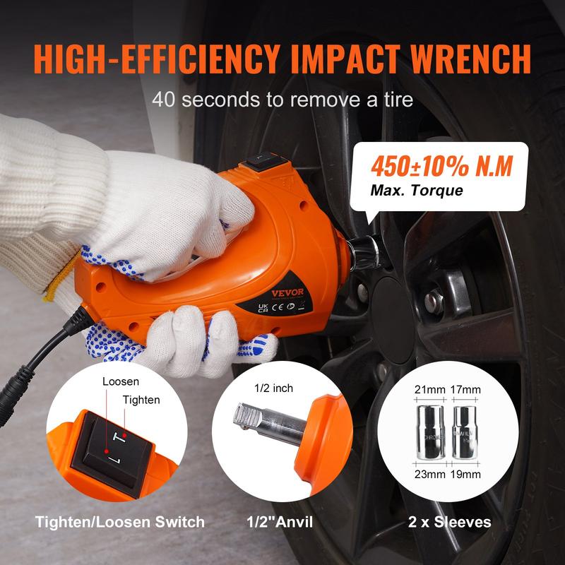 12 in 1 Electric Car Jack Set, Max 5 Ton/11023 LBS Hydraulic Jack with Electric Impact Wrench, Built-in Inflatable Pump and LED Light, Portable Car Lift for SUV MPV Sedan Truck Change Tires Garage Repair