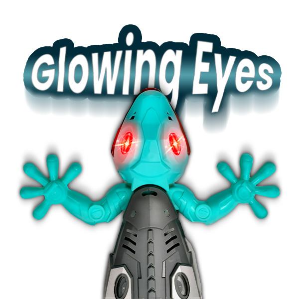Electric lizard toy with LED light-up eyes